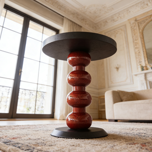 Table basse ronde moderne, table d'appoint pour <span class=keywords><strong>salon</strong></span>, décoration intérieure, mobilier, plateau noir, design unique avec base en forme de boule - Product Image 3