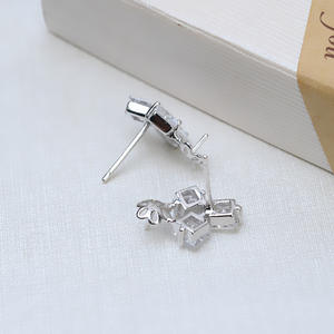 Pendientes de Plata S925, Estilo Largo, con Borla Li Bingbing, Soporte Hueco para Perlas de 8-9 mm, Accesorio DIY con Incrustaciones, Personalizable, 1190 - Product Image 4