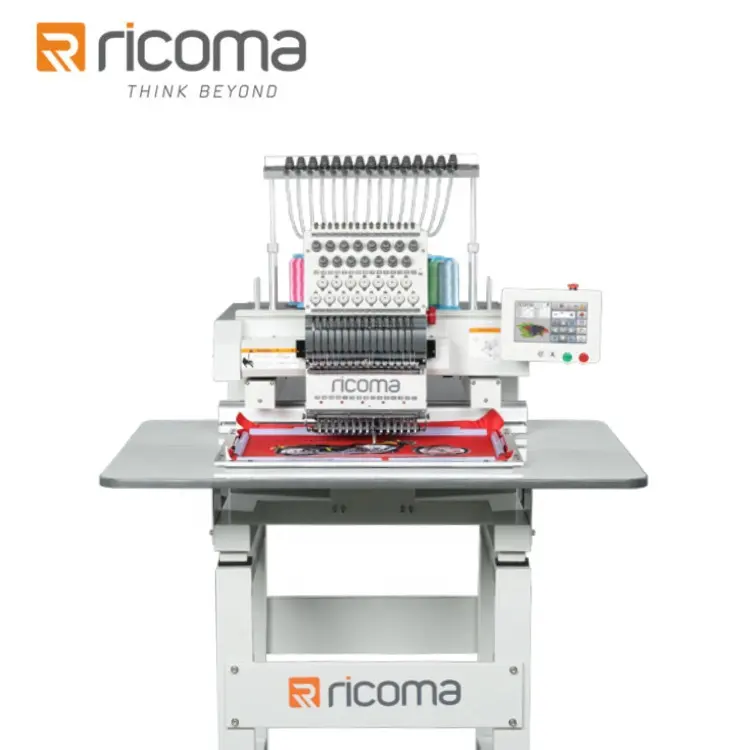 Ricoma Enkele Kop Borduurmachines Geautomatiseerd MT-1501 Klassiek Model Met 15 Naald Voor Kleding/Cap China Directe Leverancier