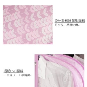 Garment Bag Blue Green With Leaf Pattern For Clothing Storage Home Use - Product Image 4