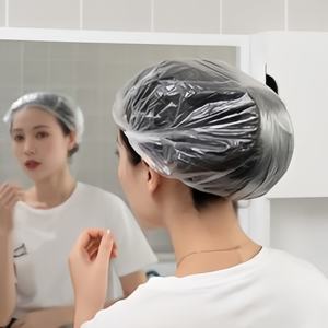 Gorro <span class=keywords><strong>de</strong></span> <span class=keywords><strong>baño</strong></span> impermeable para niños a <span class=keywords><strong>precio</strong></span> barato <span class=keywords><strong>de</strong></span> alta calidad, gorro <span class=keywords><strong>de</strong></span> ducha desechable transparente <span class=keywords><strong>de</strong></span> plástico Pe personalizado - Product Image 4