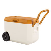 Glacière isotherme réutilisable et écologique XFY 38L avec roulettes et poignée de traction, maintien au froid jusqu'à 75 heures pour camping et pique-nique