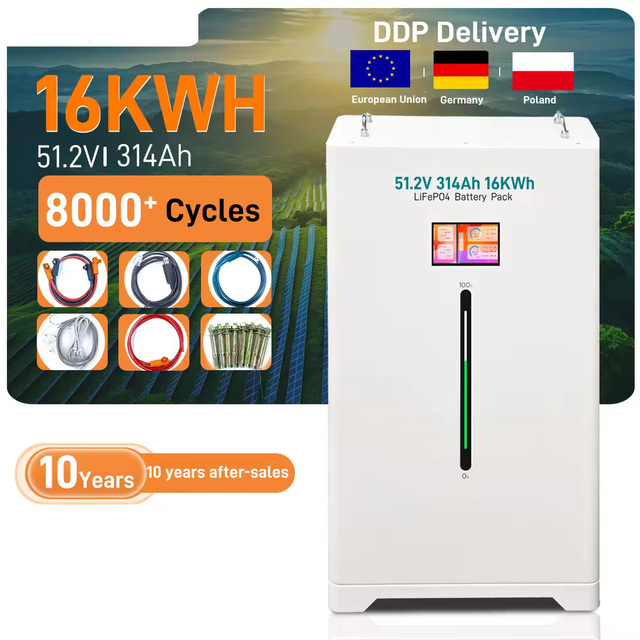 Cylaid 51.2V314Ah 16KWH 200Ah 300Ah Power Wall Lithium Ion UPS Pack Home Energy Storage 15KW Solar Power System Lifepo4 Battery
