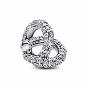 Anillo de Plata 925 con Colgante de Oso, Doble Corazón, Media Luna y Trébol de Cuatro Hojas con Perla AAAAA para Mujer, Venta al Por Mayor de Fábrica HaYa - Product Image 4