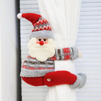 Attaches de rideaux en peluche de Noël, Père Noël, Bonhomme de neige, poupées tricotées, attaches de fenêtre, décorations intérieures de Noël, cadeaux
