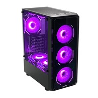 Boîtier PC Full Tower Pcooling avec panneaux latéraux en verre trempé, éclairage RGB, ports USB 3.0 pour ordinateur de jeu, design à haut débit d'air
