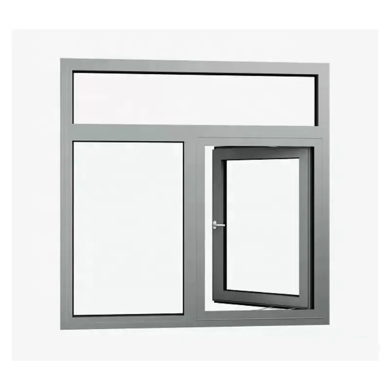 Highly thermaly insulated exterior triple glass aluminum casement window