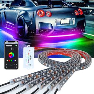 Pro artı Underglow IP68 su geçirmez RGBIC LED araba altında Glow 6 adet kovalayan gövde altı işık kiti arabalar için - Product Image 1