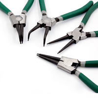 Pince à circlips multifonctionnelle en acier au chrome-vanadium de 5 pouces, à mâchoires courbées et droites, pour anneaux de retenue, usage DIY et OEM