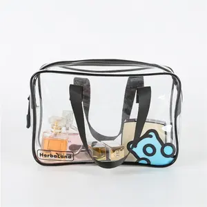 Sac de matelassage en pvc transparent personnalisé, impression en plastique EVA Kits sac d'emballage cosmétique avec fermeture éclair pochette d'emballage de jouets en pvc