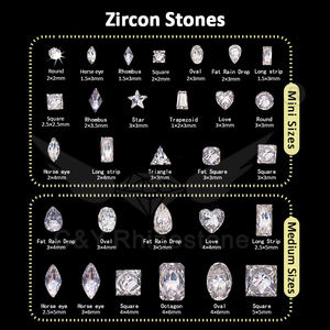 เพชรติดเล็บทรงแฟนซีสีขาวแบบแบนหลังเรียบ ขนาดเล็ก ประกายวิบวับ คละแบบ - Product Image 5