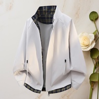 Veste décontractée pour homme, coupe ample, à col montant rétro, à carreaux contrastants, pour l'automne et l'hiver, vente en gros personnalisée
