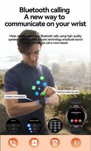 Montre connectée explosive, étanche pour l'extérieur, appels Bluetooth, montre connectée tendance avec lampe de poche - Product Image 4