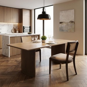 Mesa de Comedor de Roble Ecológica y Duradera con Diseño Moderno y Minimalista, Juego de Comedor de 10 Piezas que Ahorra Espacio - Product Image 3