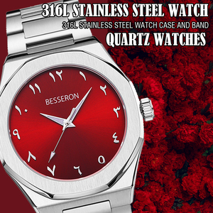 Montre Sportive à Quartz Ultra Design Arabe pour Femmes et Filles, Aiguilles Lumineuses, Cadeau d'Affaires ou de Fêtes, Acier Inoxydable 22mm - Product Image 5