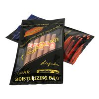 Pochette portable à fermeture éclair pour 5 cigares, étanche à l'humidité, avec couche hydratante pour le tabac à rouler, emballage plastique
