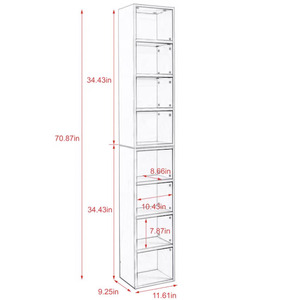 HIKUYA Mdf 8-<b>Shelf</b> Bookcase for <b>Bedroom</b> Children's Room Office Storage <b>Shelf</b> Modern Luxury Living Bookshelf ZY167 Wooden Bookshe - Product Image 2