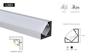 18.5*18.5MM per armadio 45 90 gradi angolo luce 18mm ampia superficie montata striscia canale di estrusione angolo Led profilo in alluminio - Product Image 3