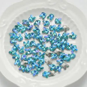 9X10MM 200 Pieces/बैग ग्लास क्रिस्टल खरगोश आकार कस्टम Rhinestones के थोक के लिए कील सजावट