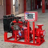 Ensemble de pompe à incendie multi-étages basse pression à moteur diesel à double alimentation monté sur patins, équipement de surpression, certifié ISO9001 1