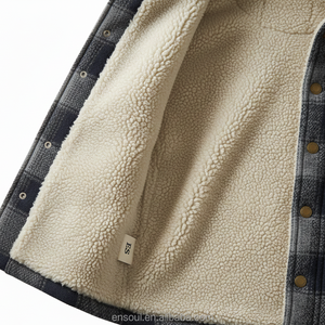 Высококачественная флисовая куртка с индивидуальным логотипом бренда, зимняя уличная куртка из шерстяной ткани для мужчин, повседневный свободный стиль, зимнее пальто - Product Image 4