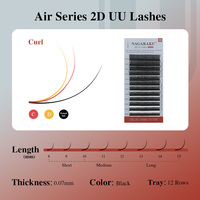 Extensions de cils NAGARAKU 2D en forme de U, volume intense, bouquets pré-faits, cils super doux, pleins et denses