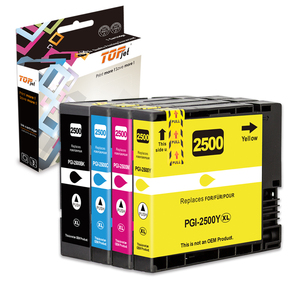 Topjet PGI2500XL Premium PGI2500 PGI 2500 2500XL cartouche d'encre couleur Compatible pour <span class=keywords><strong>imprimante</strong></span> <span class=keywords><strong>Canon</strong></span> <span class=keywords><strong>MB5050</strong></span> MB5350 Ib4050 - Product Image 1