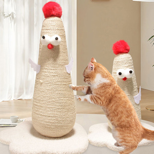 Tempat Panjat Kucing Lucu Bentuk Ayam, Tiang Garukan Kucing dari Sisal, Papan Garukan Kucing - Product Image 5