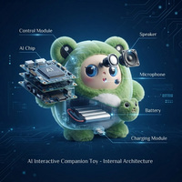 Jouet en peluche interactif IA, robot compagnon émotionnel, jouet parlant intelligent, cadeau éducatif pour enfants, vente en gros OEM ODM