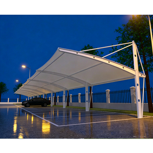 Prefabricated Customizable Sun-Shading, Waterproof Wind-Resistant PVDF PVC Tensile Structure Cantilever Parking <b>Shade</b> Canopy - Product Image 2