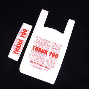 High Quality Durable Thick Rolling Heat Sealing Plastic T-shirt Shopping Bag Gravure Printing Customizable for Supermarket
