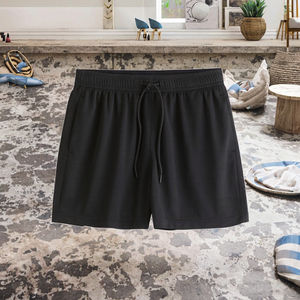 Pantalones de playa informales hasta la rodilla para hombre, pantalones cortos de cintura elástica, pantalones cortos transpirables de punto con estampado Digital, servicio OEM sólido disponible - Product Image 3