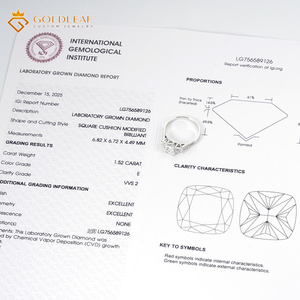 Anillo personalizado de joyería Goldleaf, oro blanco de 10k/14k, corte cojín, 1ct/2ct/3ct, diamante cultivado en laboratorio DEF VVS VS - Product Image 4