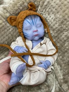 Muñeca Bebé <span class=keywords><strong>Reborn</strong></span> de <span class=keywords><strong>Silicona</strong></span> Realista de 13 Pulgadas con Función de Brillo en la Oscuridad, Bobbie Azul, Certificación CE - Product Image 5