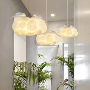Cloud Pendant <b>Light</b> Gold Crystal E26 <b>LED</b> 3500K Warm White Large Round Shape Bedroom <b>Ceiling</b> Lamp Adjustable Height Dimmable - Product Image 2
