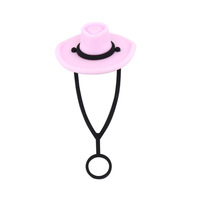 Protège-paille en silicone résistant aux hautes températures, motif chapeau de cowboy, bouchon anti-poussière pour paille de 10 ml