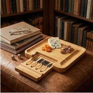 Juego de Tablas de Quesos y Charcutería Profesionales de Madera con Cajón Oculto para Cuchillos, Ideal para Bodas, San Valentín y Otras Ocasiones - Product Image 2