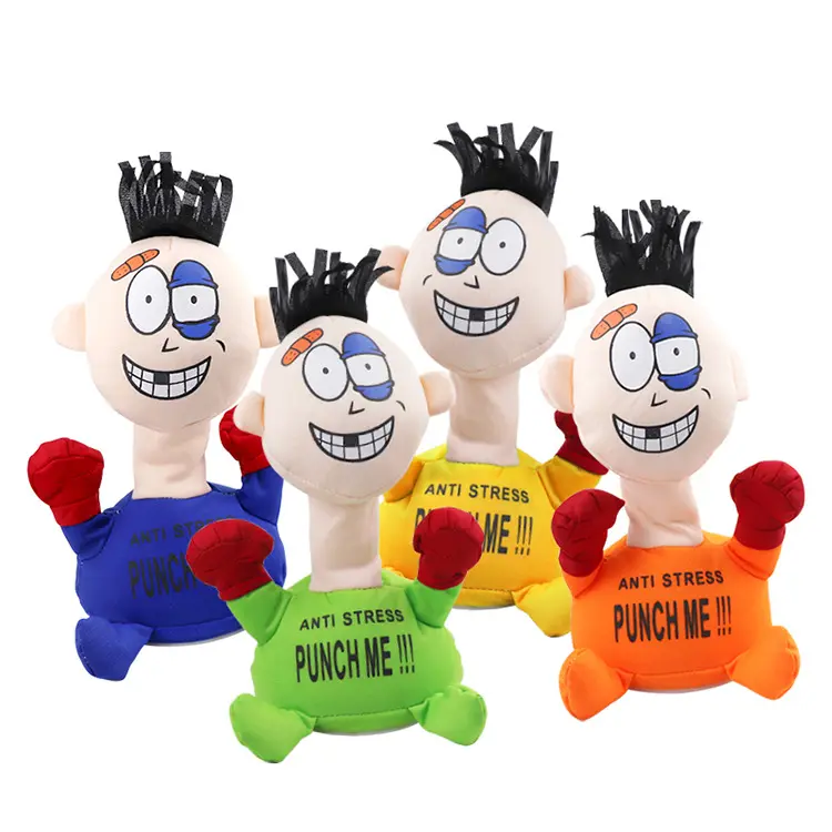 wholesale Novelty stress relief stuffed funny screaming doll punch me toy