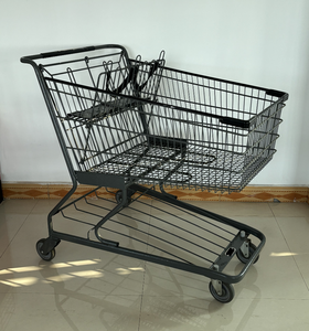 230L kích thước lớn hàng tạp hóa mua sắm Xe đẩy 568W Giỏ mua hàng phong cách Mỹ 568W siêu thị giỏ hàng với 2 Ghế trẻ em - Product Image 3