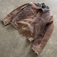 Veste en jean vintage sur mesure en gros pour hommes, achat en gros auprès des fabricants de vêtements chinois, style de mode vestimentaire