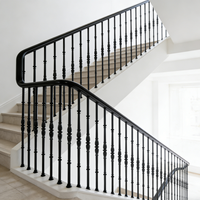 Balustrade de balcon moderne en fer forgé noir ajouré de style romain, pour escalier, appartement, villa