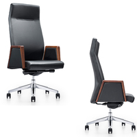 Chaise de bureau moderne pivotante en cuir confortable, chaise ergonomique de direction, chaise de bureau exécutive à dossier haut réglable, chaise de salle à manger