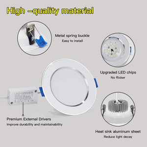 Panel LED Redondo Empotrable de 7W 6500K Ultra Delgado de Aluminio de 4 Pulgadas para Sala de Estar, Dormitorio, Oficina, Cocina - Product Image 4