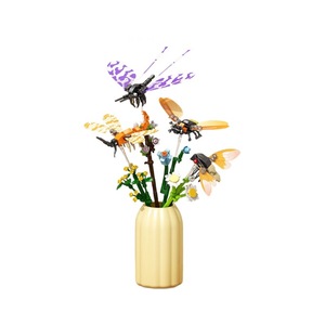 Bouquet de fleurs en blocs de construction pour fleuristes, jouet de puzzle à assembler pour adolescents, cadeau d'anniversaire, 100-200 pièces - Product Image 5