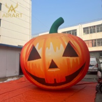 Citrouille gonflable publicitaire d'Halloween avec chapeau de sorcier pour la décoration de jardin, statue de citrouille gonflable pour idées de fêtes en plein air