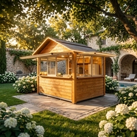 Kiosque à café en bois avec fenêtre de service, stand de vente personnalisé, chalet préfabriqué en bois pour marché de Noël et événements hivernaux