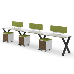 Mesa de trabajo de oficina modular de 4-6 plazas, estación de trabajo abierta para el hogar, oficina y escuela, muebles de escritorio - Product Image 5