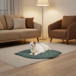 เตียง/เบาะนอนสัตว์เลี้ยงรูปใบไม้ สำหรับแมวและสุนัข ดีไซน์เรียบง่าย ทันสมัย แข็งแรง ทนทาน ใช้ได้ทุกฤดู ผลิตจากโพลีเอสเตอร์นุ่ม เป็นมิตรต่อสิ่งแวดล้อม ใช้งานได้สองด้าน - Product Image 2