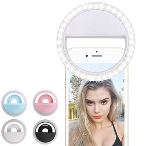 <span class=keywords><strong>Anneau</strong></span> lumineux LED rose pour Selfie, lumière de remplissage Mobile, Charge USB, téléphone, flashs, lentille, lampes lumineuses - Product Image 2