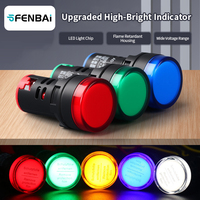 AD16-22DS Voyant lumineux à LED de 22 mm avec puce LED améliorée, multicolore, large plage de tension AC/DC, lampe pilote de signalisation industrielle